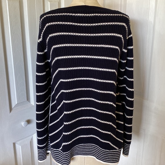 Loft navy stripe sweater - Picture 5 of 10